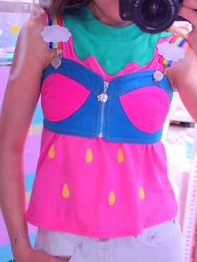 「アイテム（その他トップス、その他）」を使った、galaxxxyさん（レディース・155cm）の夏コーディネート