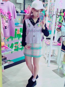 「アイテム（ベスト、パープル系）」を使った、galaxxxyさん（レディース・155cm）の秋コーディネート