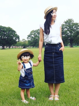 「PLST（プラステ）のアイテム」を使った、ka_and_chさん（キッズ・80cm）の夏コーディネート