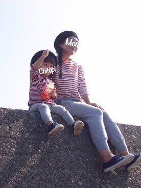 「Another Edition（アナザーエディション）のアイテム（ハンチング/ベレー帽）」を使った、ka_and_chさん（キッズ・90cm）の秋コーディネート