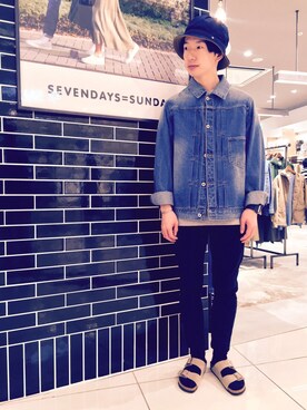 「SEVENDAYS=SUNDAY（セブンデイズサンデイ）のアイテム（チノパンツ）」を使った、7DS広島祇園店さん（メンズ・165cm）の春コーディネート