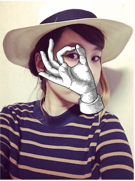 「LE JUN（ルジュン）のアイテム（帽子）」を使った、rrk.さん（レディース・155cm）の夏コーディネート