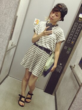 「made in HEAVEN（メイドインヘブン）のアイテム（オールインワン・サロペット）」を使った、rrk.さん（レディース・155cm）の夏コーディネート