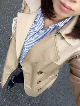 「N.（N. Natural Beauty Basic）（エヌエヌナチュラルビューティーベーシック）のアイテム（トレンチコート）」を使った、RIEさん（レディース・162cm）の秋コーディネート