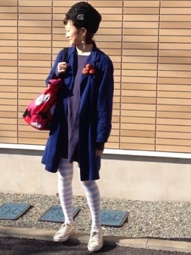 「コンバース（オールスター）」｜トトトさん（レディース・152cm）の冬コーディネート