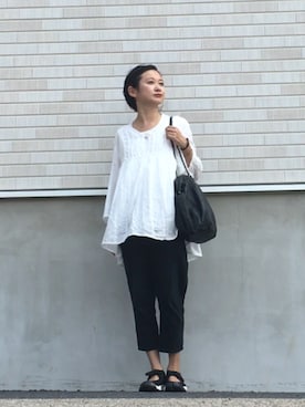 「JURGEN LEHL（ヨーガンレール）のアイテム（バッグ）」を使った、トトトさん（レディース・152cm）の夏コーディネート