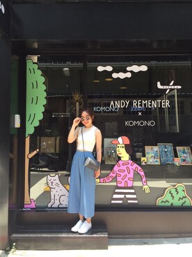 「丹寧」｜「アイテム（その他）」を使った、MOONCATさん（レディース・156cm）の夏コーディネート