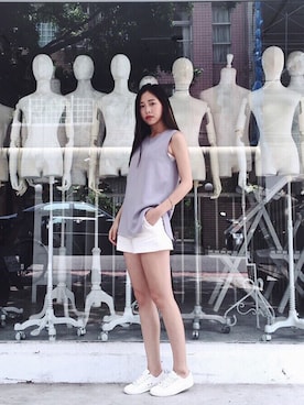 「mooncat（mooncat）のアイテム」を使った、MOONCATさん（レディース・164cm）の夏コーディネート