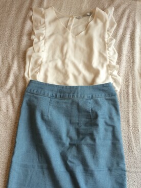 「BEAMS（ビームス）のアイテム（デニムスカート）」を使った、Mariko Asaiさん（レディース・162cm）の夏コーディネート
