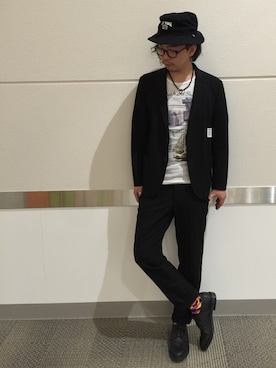 「ショッピング」｜「アイテム（スラックス）」を使った、やっすんさん（メンズ・172cm）の秋コーディネート
