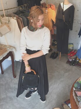 「ticog（ティコグ）のアイテム（アクセサリー）」を使った、ticogさん（レディース・157cm）の春コーディネート