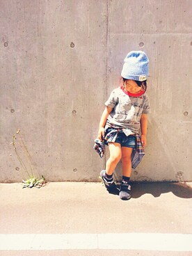 「NEWBALANCE」｜「アイテム（その他）」を使った、☁︎雲とゆんちゃん☁︎さん（キッズ・90cm）の夏コーディネート