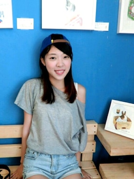 「SQUAD（スクアッド）のアイテム（帽子）」を使った、Jessie Liu🌸さん（レディース・168cm）の春コーディネート