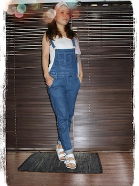 「made in HEAVEN（メイドインヘブン）のアイテム（オールインワン・サロペット）」を使った、yuniさん（レディース・155cm）の夏コーディネート