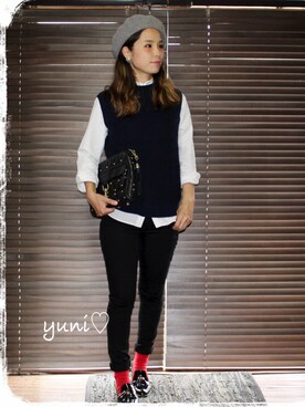 「grove（グローブ）のアイテム（その他シューズ）」を使った、yuniさん（レディース・155cm）の秋コーディネート