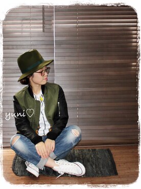 yuniさんの「【期間限定セール】【Mr.】Handsome Hat」を使ったコーディネート