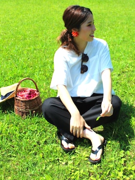 「SMADDY（スマディー）のアイテム」を使った、yuniさん（レディース・155cm）の夏コーディネート