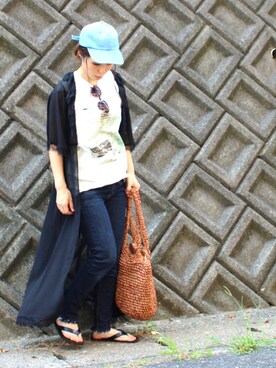 「SUPERMAN（スーパーマン）のアイテム」を使った、yuniさん（レディース・155cm）の夏コーディネート