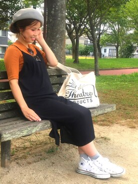 「ESTNATION（エストネーション）のアイテム（帽子）」を使った、yuniさん（レディース・155cm）の秋コーディネート