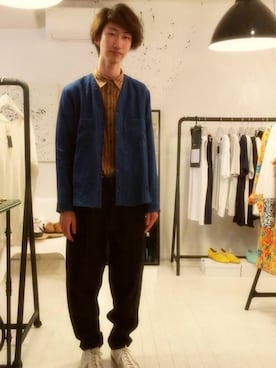 「YANTOR（ヤントル）のアイテム（ジャケット/アウター）」を使った、水野英雄さん（メンズ・176cm）の秋コーディネート