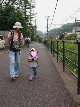 「BLUE BLUE（ブルーブルー）のアイテム（パンツ）」を使った、まーさん（レディース・162cm）の夏コーディネート