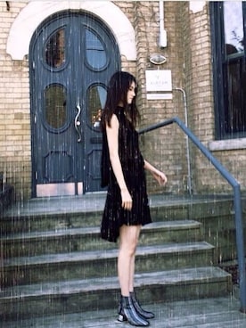 「Ann DEMEULEMEESTER（アンドゥムルメステール）のアイテム（ワンピース/ドレス）」を使った、opopop さん（レディース・170cm）の冬コーディネート