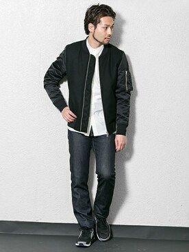 「URBAN RESEARCH（アーバンリサーチ）のアイテム（ミリタリージャケット）」を使った、yukihigashiuraさん（メンズ・172cm）の秋コーディネート