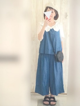 「INGNI（イング）のアイテム（つなぎ/オールインワン）」を使った、KORO☺︎さん（レディース・152cm）の夏コーディネート