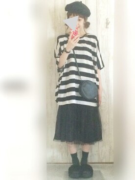 「ベレー帽推奨委員会」｜KORO☺︎さん（レディース・152cm）の夏コーディネート