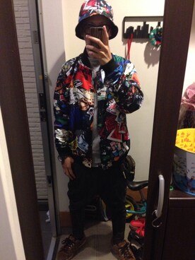 「APPLEBUM（アップルバム）のアイテム（ハット）」を使った、FULLMoon1212!さん（メンズ・173cm）の冬コーディネート