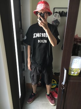 「SWAGGER（スワッガー）のアイテム（カーゴパンツ）」を使った、FULLMoon1212!さん（メンズ・183cm）の夏コーディネート