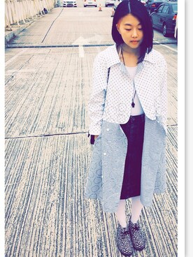 「アイテム（デニムスカート、グレー系）」を使った、sssdvさん（レディース・157cm）の冬コーディネート