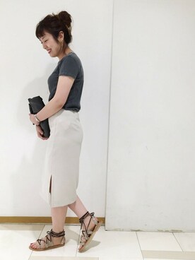 「FRAMeWORK（フレームワーク）のアイテム（スカート）」を使った、FRAMeWORK 新宿ルミネ　staff2さん（レディース・160cm）の春コーディネート