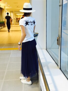 「UNRIVALED（アンライバルド）のアイテム」を使った、tmk_pさん（レディース・163cm）の夏コーディネート