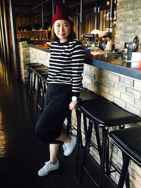 「travel」｜「アイテム（キャップ）」を使った、Tammy Wanさん（レディース・168cm）の秋コーディネート