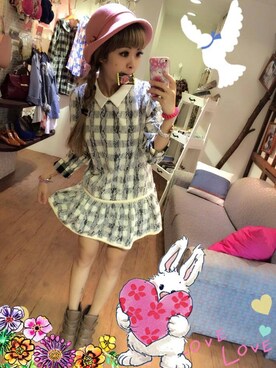「skirt」｜「アイテム（ワンピース）」を使った、Yami miteさん（レディース・155cm）の秋コーディネート