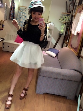 「skirt」｜「アイテム（キャップ）」を使った、Yami miteさん（レディース・158cm）の春コーディネート