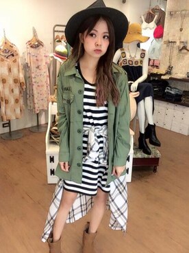 「NEWERA」｜「アイテム（その他アウター）」を使った、Yami miteさん（レディース・155cm）の夏コーディネート