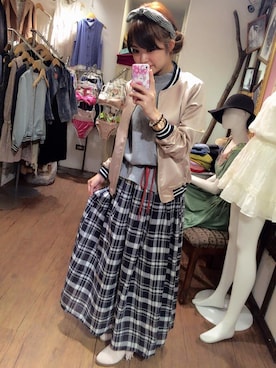 「outfit」｜「アイテム（ワンピース/ドレス）」を使った、Yami miteさん（レディース・155cm）の秋コーディネート