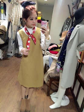 「skirt」｜「アイテム（ワンピース）」を使った、Yami miteさん（レディース・155cm）の秋コーディネート