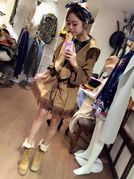 「STYLE」｜「アイテム（その他アウター）」を使った、Yami miteさん（レディース・155cm）の秋コーディネート