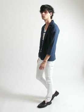 「7分袖」｜「アイテム（ジャケット/アウター）」を使った、SOYOUSさん（メンズ・174cm）の春コーディネート
