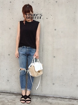 「OPAQUE（オペーク）のアイテム」を使った、ほしららさん（レディース・167cm）の夏コーディネート