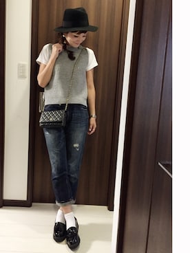 「HusHusH（ハッシュアッシュ）のアイテム（帽子）」を使った、ほしららさん（レディース・167cm）の秋コーディネート