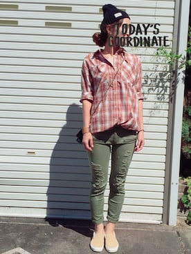 「HusHusH（ハッシュアッシュ）のアイテム（帽子）」を使った、ほしららさん（レディース・167cm）の秋コーディネート