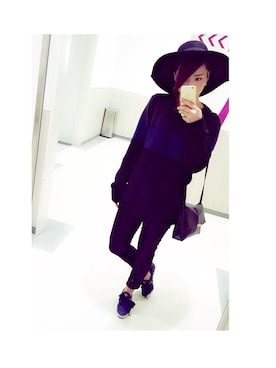 「黒ニット」｜yumaさん（レディース・156cm）の冬コーディネート