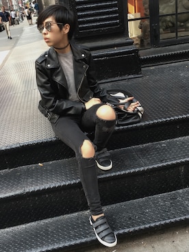 「rag & bone（ラグアンドボーン）のアイテム（シューズ）」を使った、Alixs さん（レディース・163cm）の夏コーディネート