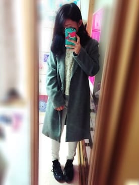 「chuxxx（チュウ）のアイテム（ジャケット/アウター）」を使った、natsuchim♡さん（レディース・157cm）の冬コーディネート