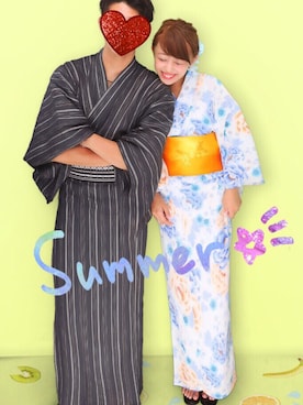 「Honeys（ハニーズ）のアイテム（浴衣）」を使った、natsuchim♡さん（レディース・157cm）の夏コーディネート