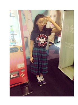 「Rodeo Crowns（ロデオクラウンズ）のアイテム（Tシャツ/カットソー）」を使った、るなおくんさん（メンズ・153cm）の秋コーディネート